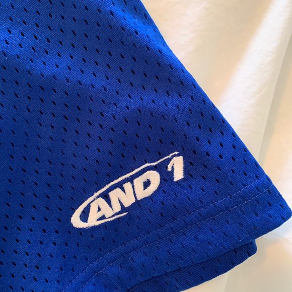 And 1 vintage basketball shorts size medium blue polyester nike adidas - Picture 2 of 6